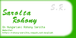 sarolta rohony business card